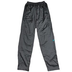 Nike Vintage Windbreaker Pants Black Teal Swoosh Nylon Track Pants M